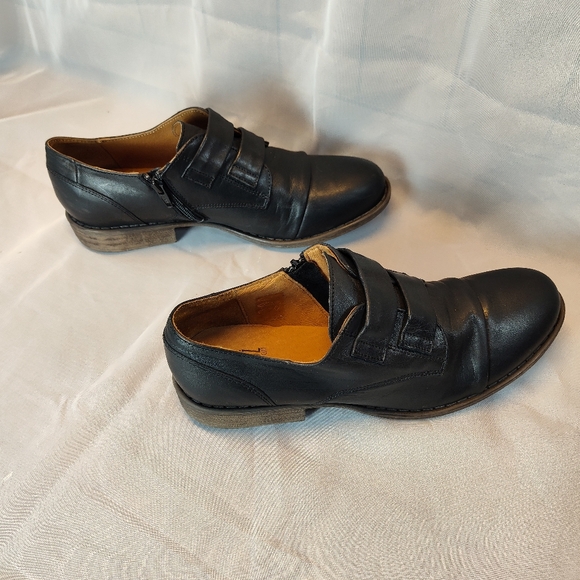 Miz Mooz Liam Oxford Monkstrap Black Leather Shoes 10 Womens Made In Portugal - Picture 3 of 8